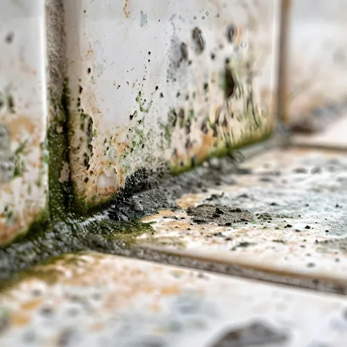 Bathroom tiles full of mold needing mold remediation