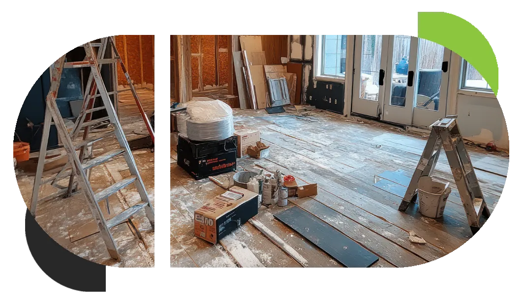 Reconstruction has begun on a home